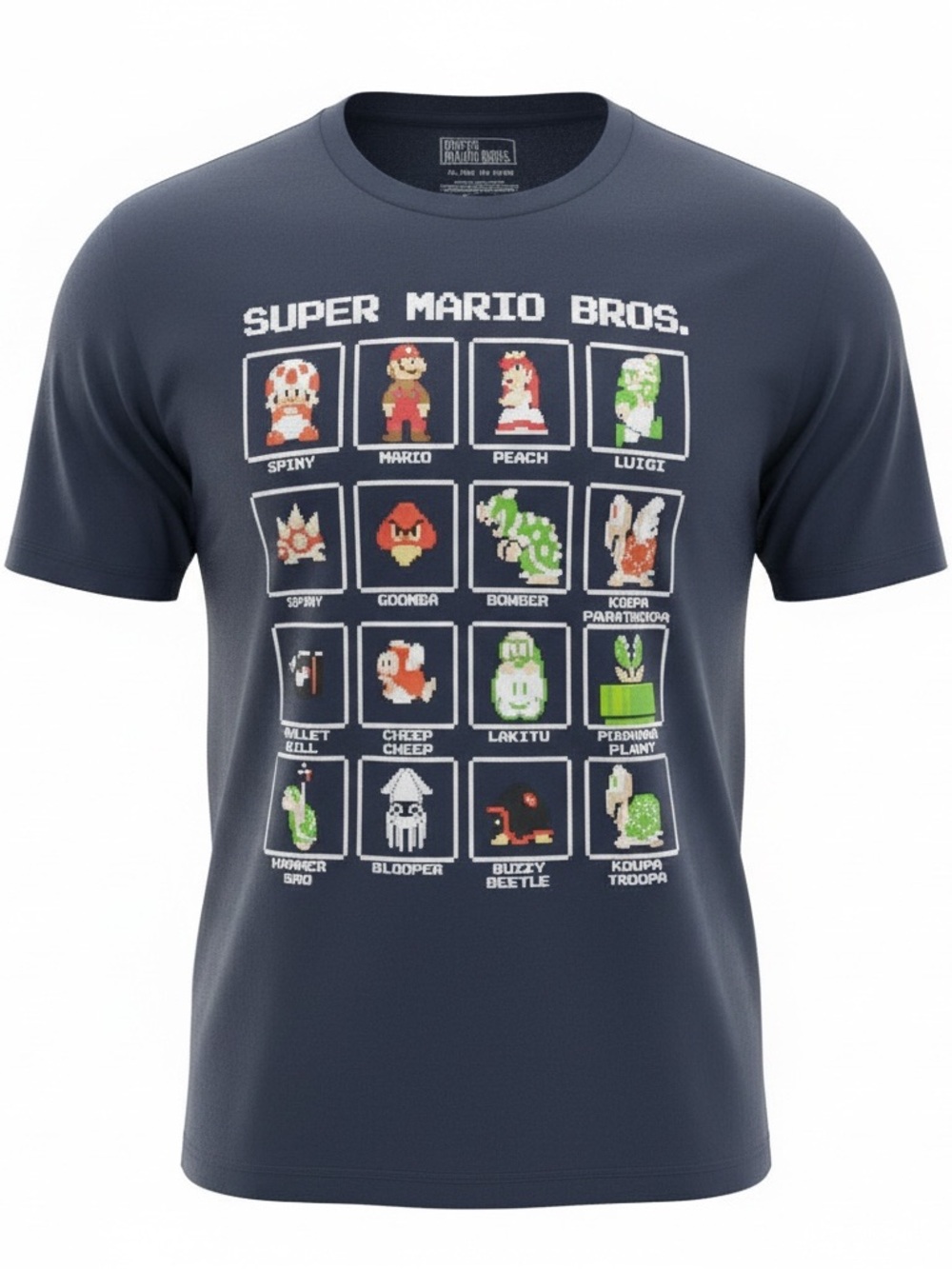 Super Mario Bros. Pixel Characters T-Shirt - Navy